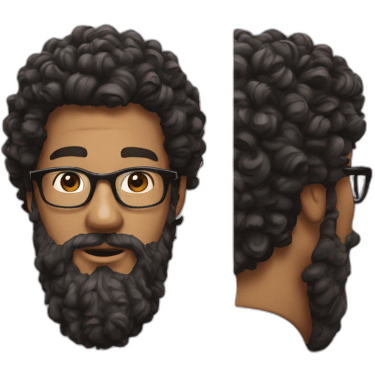 Big-man-glasses-curly-hair-beard emoji