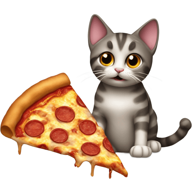 Cat eating pizza  emoji