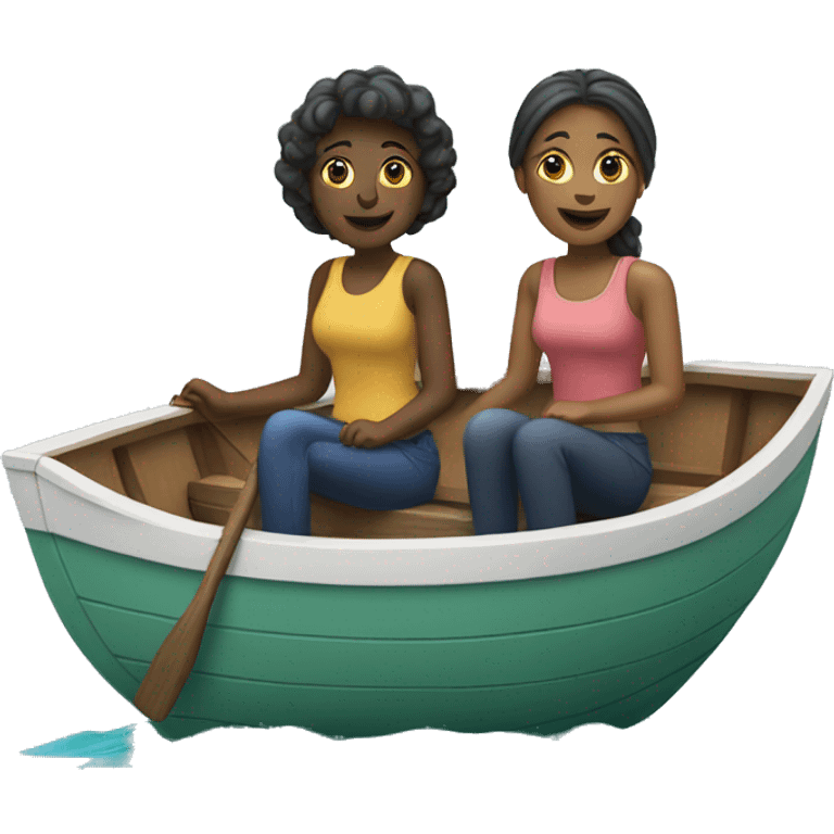 Two women sitting in a boat emoji