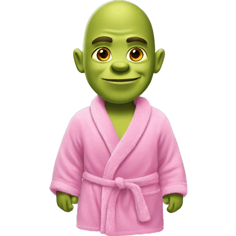 Shrek in a pink bathrobe emoji