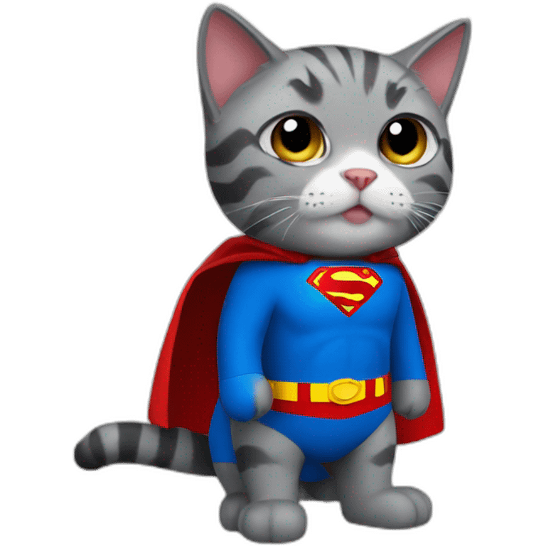 Cat with cosplay of superman emoji