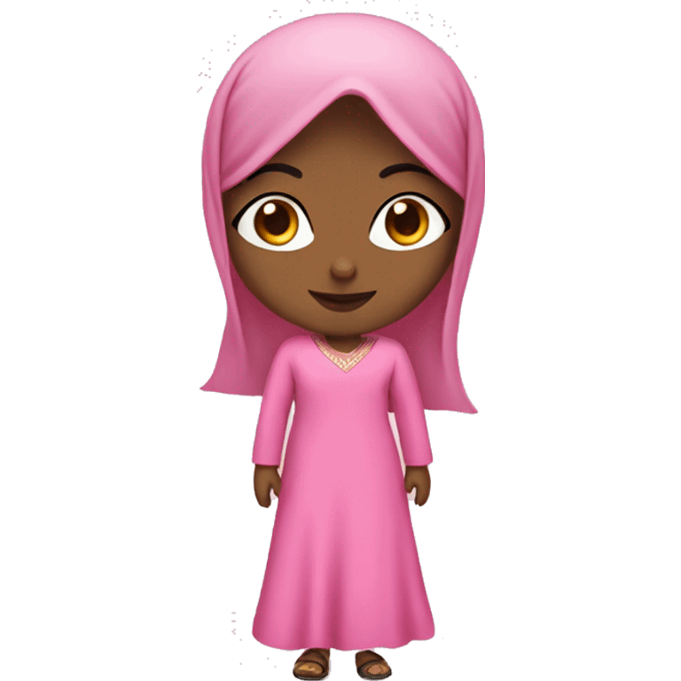 Muslim girl in a pink dress emoji