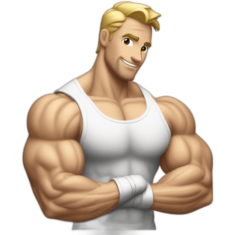 handsome white bodybuilder triceps emoji