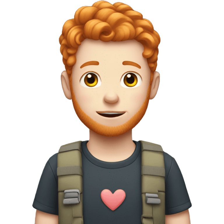 Ginger boy with hearts emoji