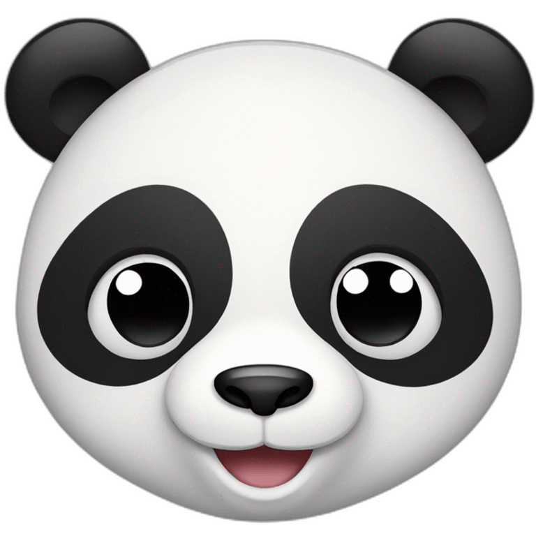 a panda bear with mild laugh emoji