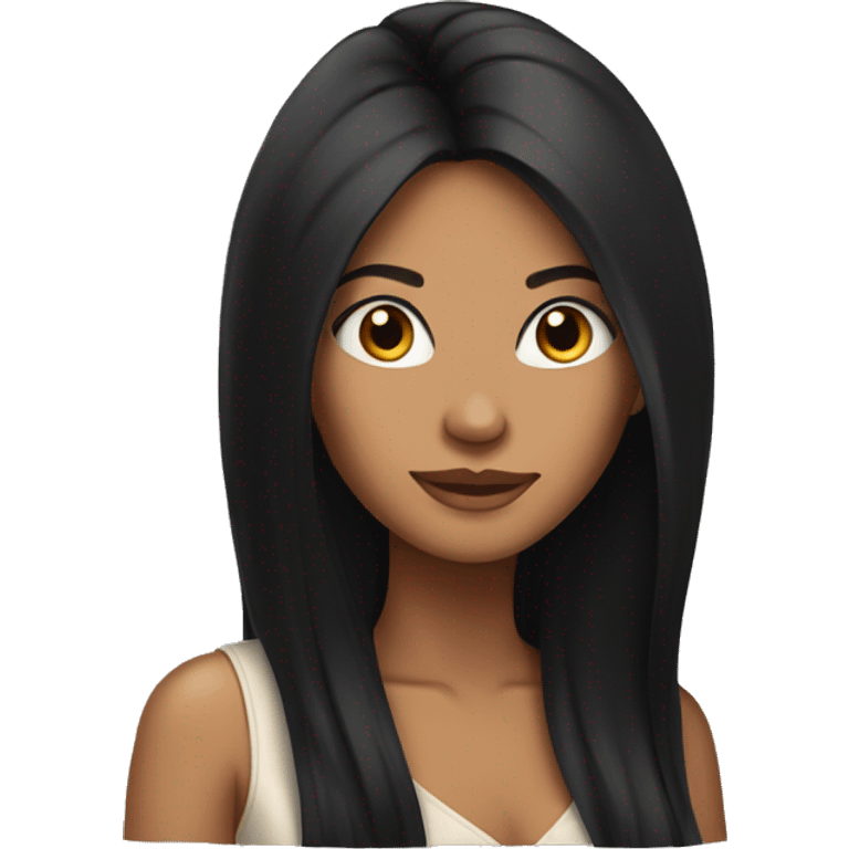 Beautiful tan woman with long black hair emoji