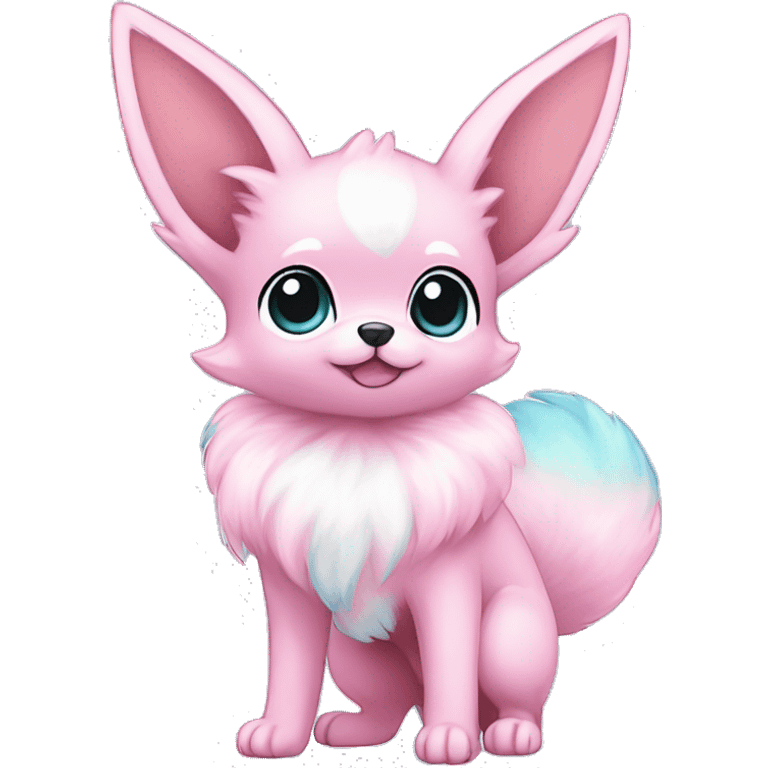 Kawaii Pastel Cotton-Candy-Colored Eeveelution-Cute-Chihuaha-Pokémon-fusion full body emoji