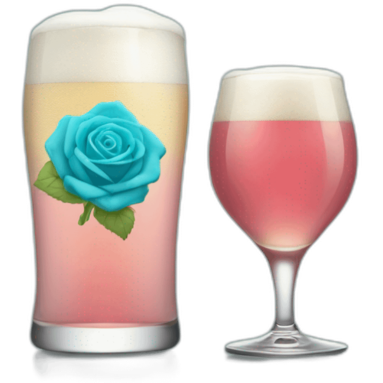 biere rose et cyan emoji