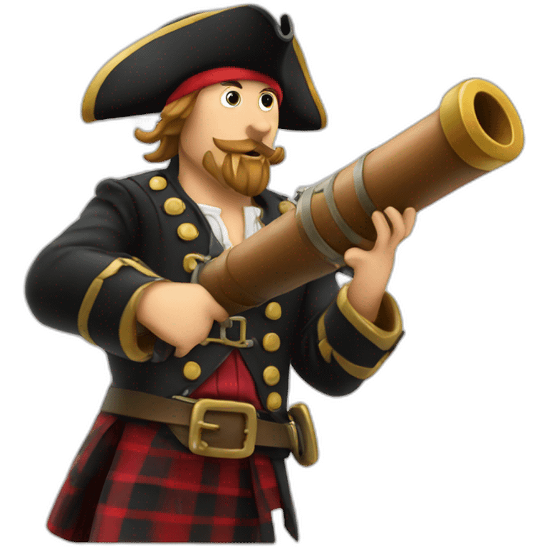 pirate wearing a kilt firing a cannon emoji