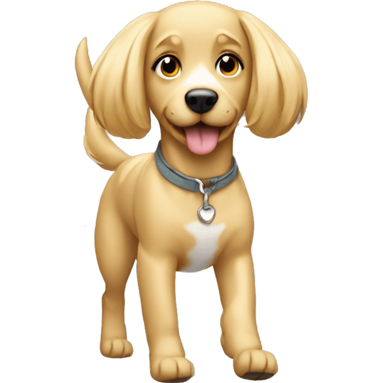 Blonde girl dog walking emoji