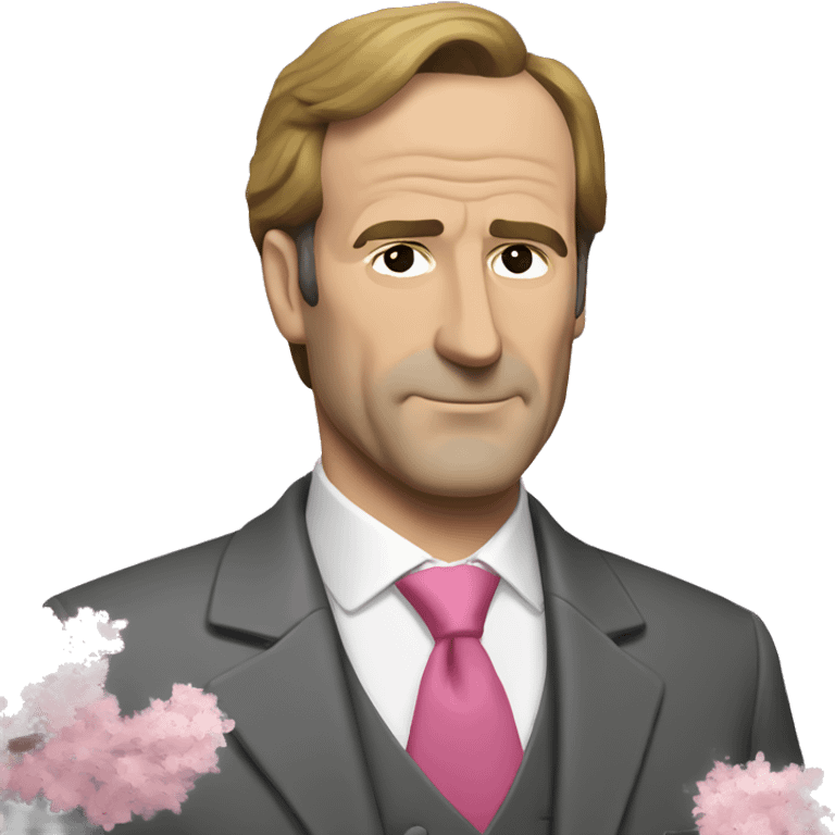 Saul Goodman with pink cherry blossoms emoji