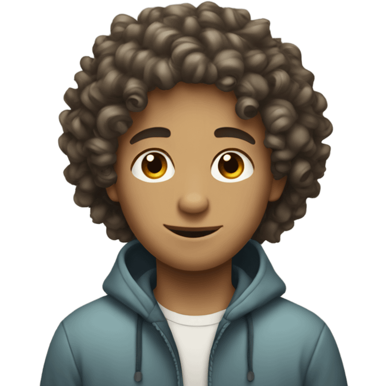 Curly haired white boy emoji