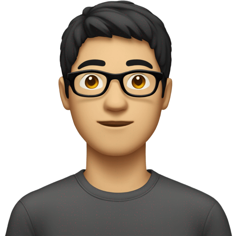 programmer, student, asian, black hair, black eyes, male, round face, sunglasses (non-transparent) emoji