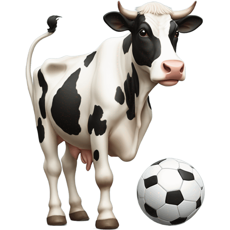 Cow juggling a soccer ball emoji