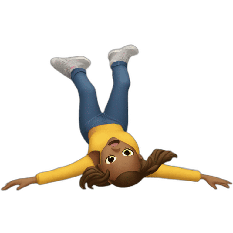 girl falling in the street emoji