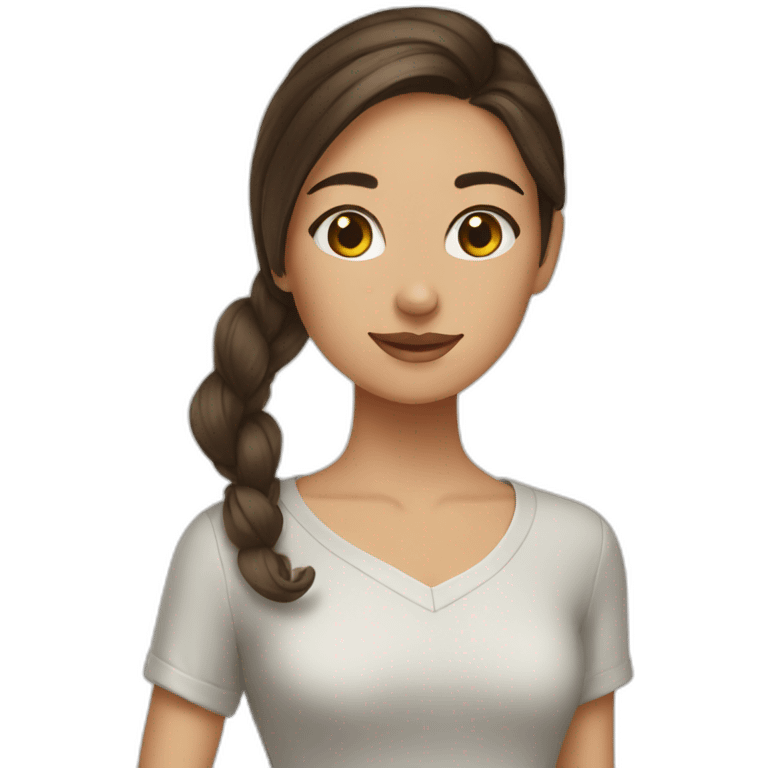 brunette girl drawing clothes  emoji