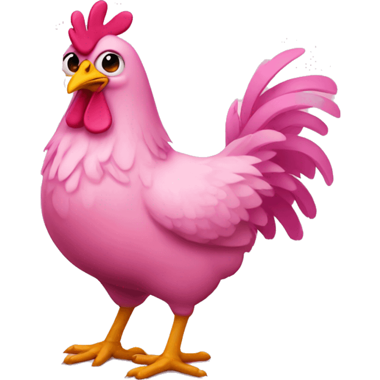 Pink chicken  emoji