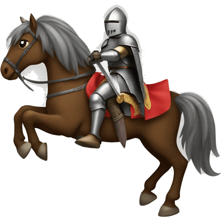 A knight on horseback holding a sword emoji