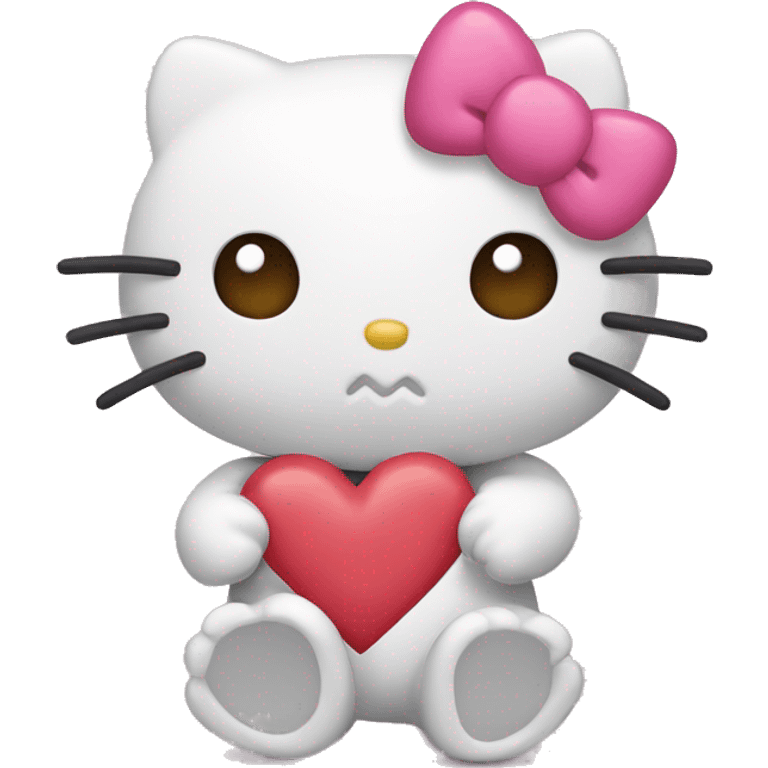 hello kitty with heart emoji