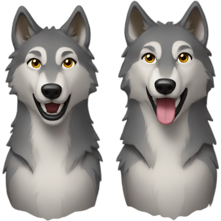 Loup et loup emoji