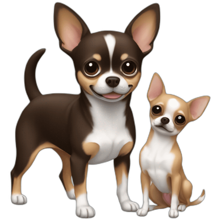 Tesla and Chihuahua dark brown white emoji