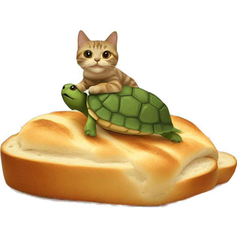 turtle-cat on bread emoji