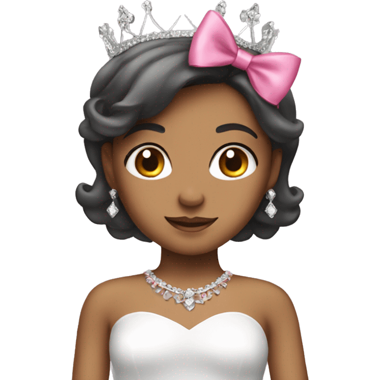 girl with pink bow and tiara emoji