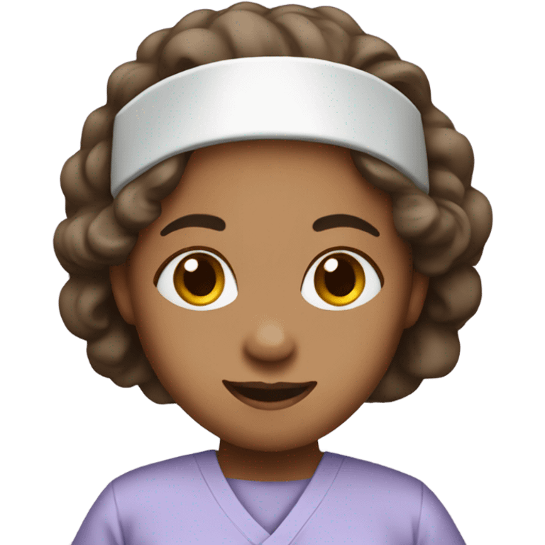 Brown nurse in light purple scrubs emoji