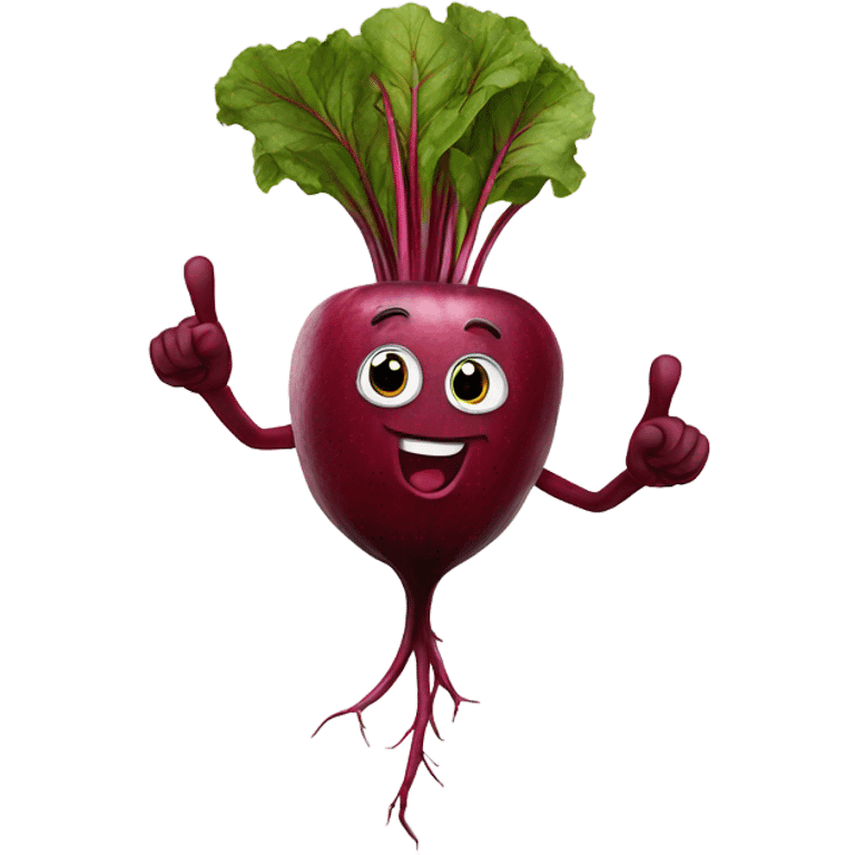 happy beetroot showing finger up emoji