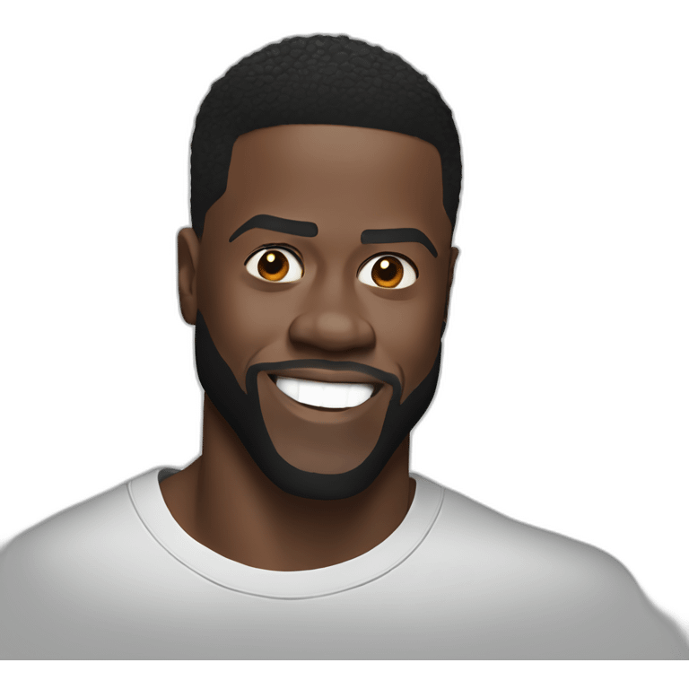 actor kevin hart smug face wearing tee emoji