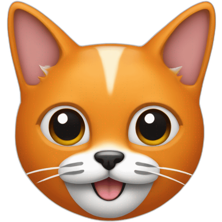 gato naranja con bigotes largos jugando  emoji