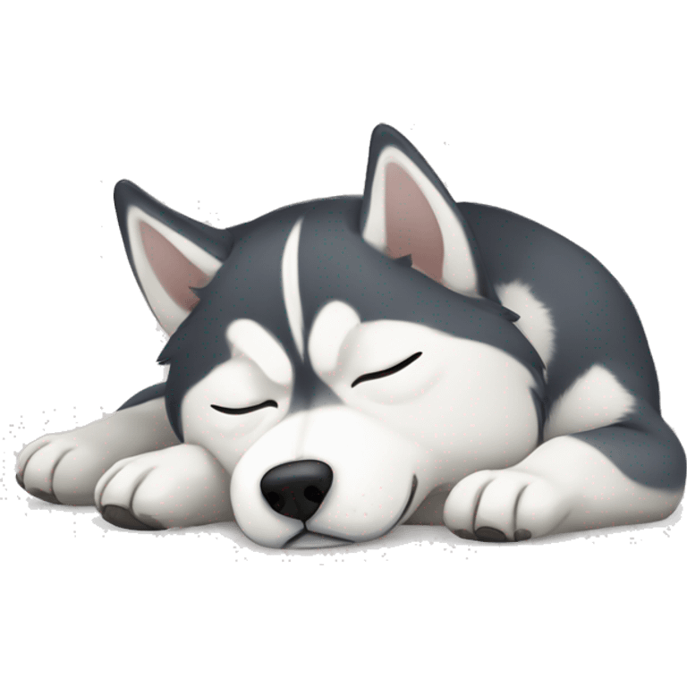 Siberian husky sleeping  emoji