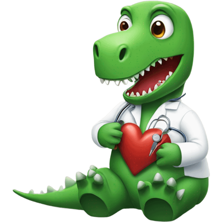 Dinosaur doing heart surgery emoji