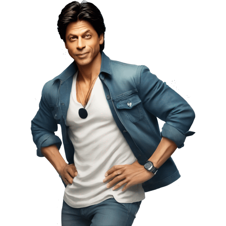 Shahrukh Khan pose with open month  emoji