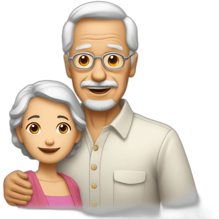 Abuelo con nieta emoji