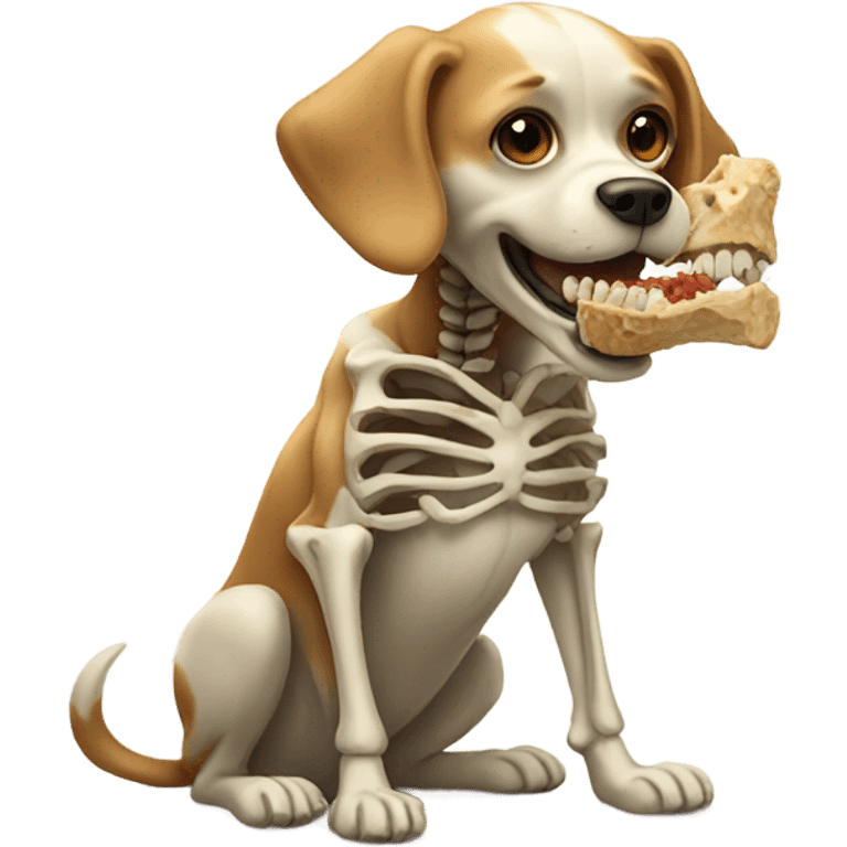 Dog eating skeleton  emoji