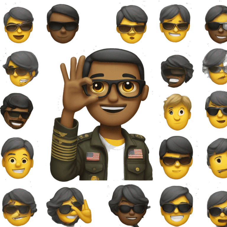 salute emoji wearing sungla emoji