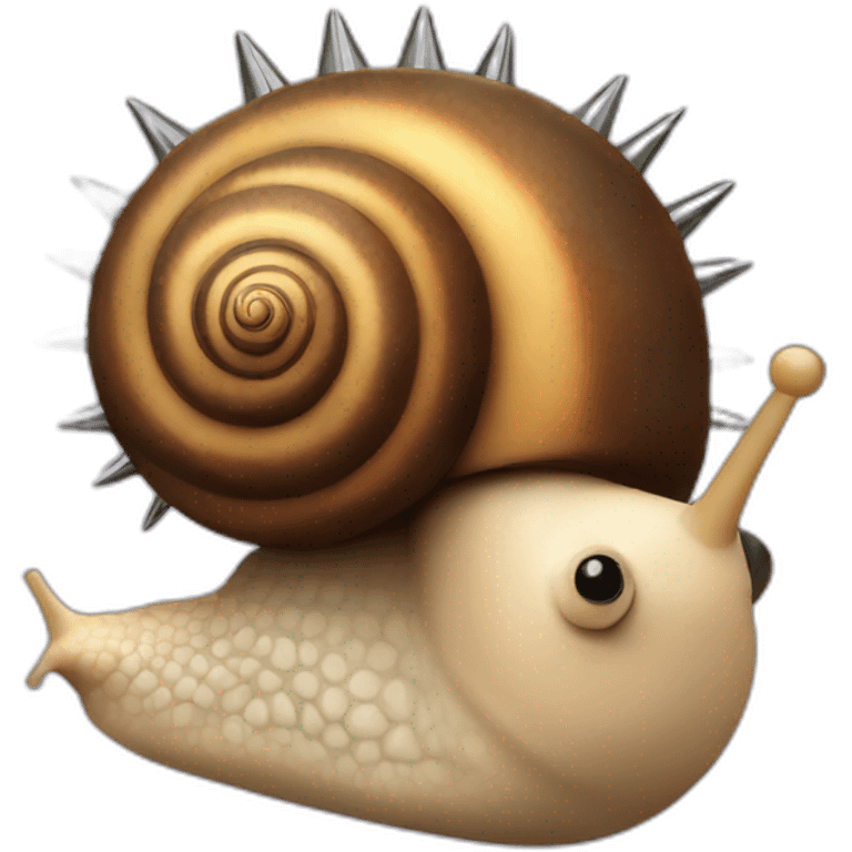 snail with punk style metal spikes emoji