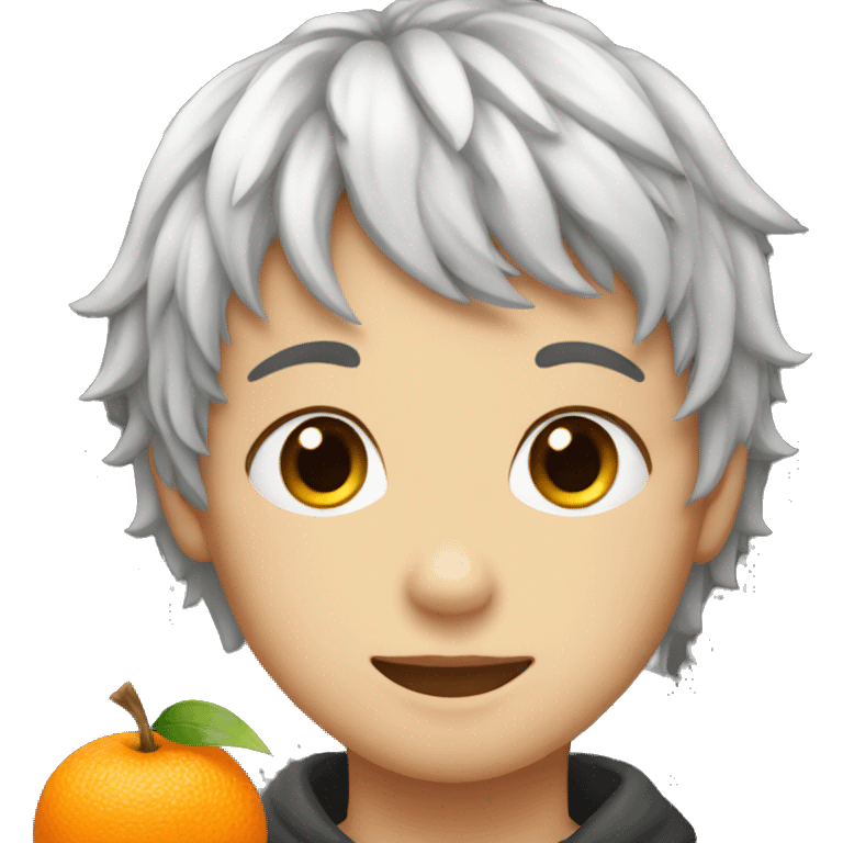 Suga with tangerine emoji