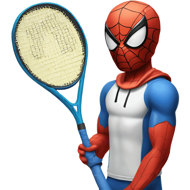 Spider man with tennis racket emoji