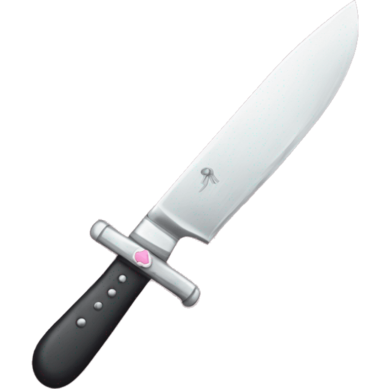 Knife with a pink bow on it emoji