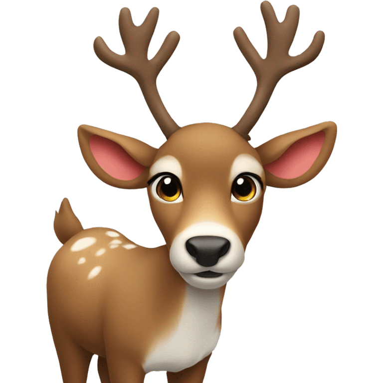 Reindeer with white bow  emoji