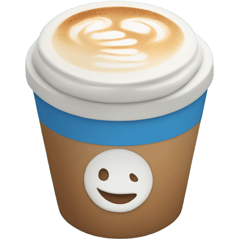 latte in blue cup emoji