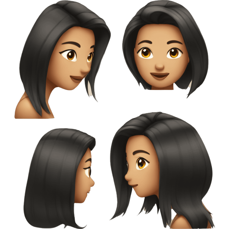 Slick back hair tan Asian girl  emoji