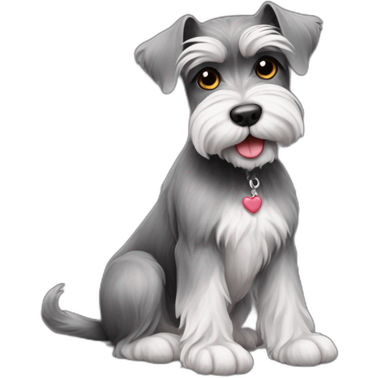 Schnauzer sitting on a foot emoji