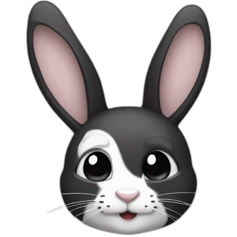 lapin noir et blanc emoji