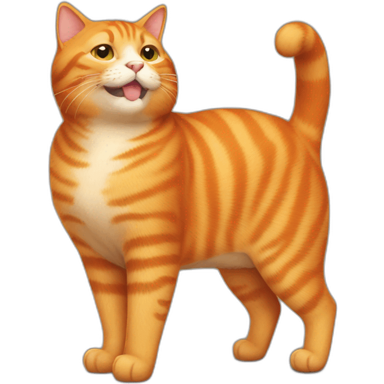 orange cat with a fat belly emoji