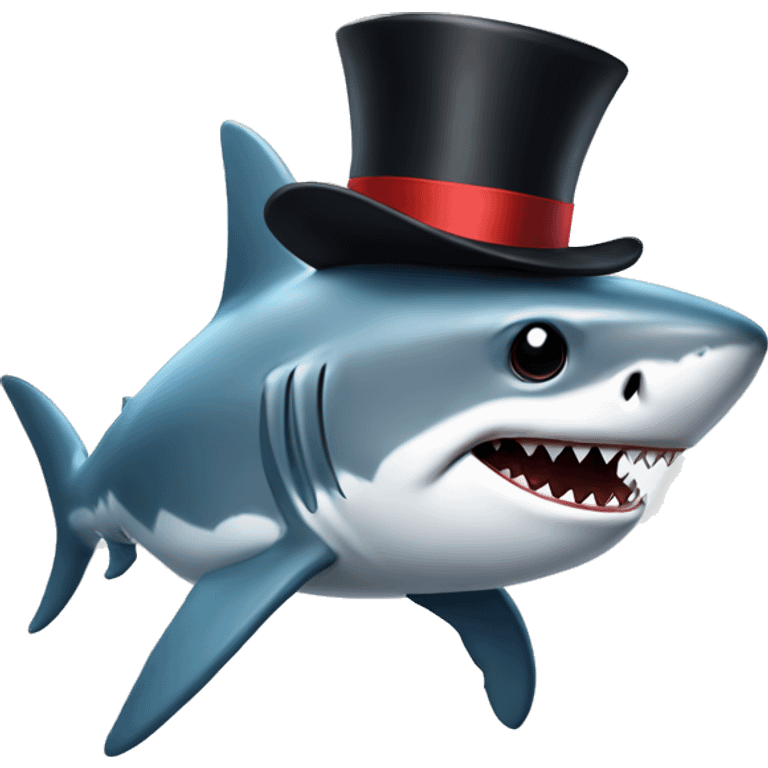 Shark with tophat  emoji