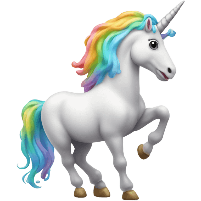 A unicorn farting emoji