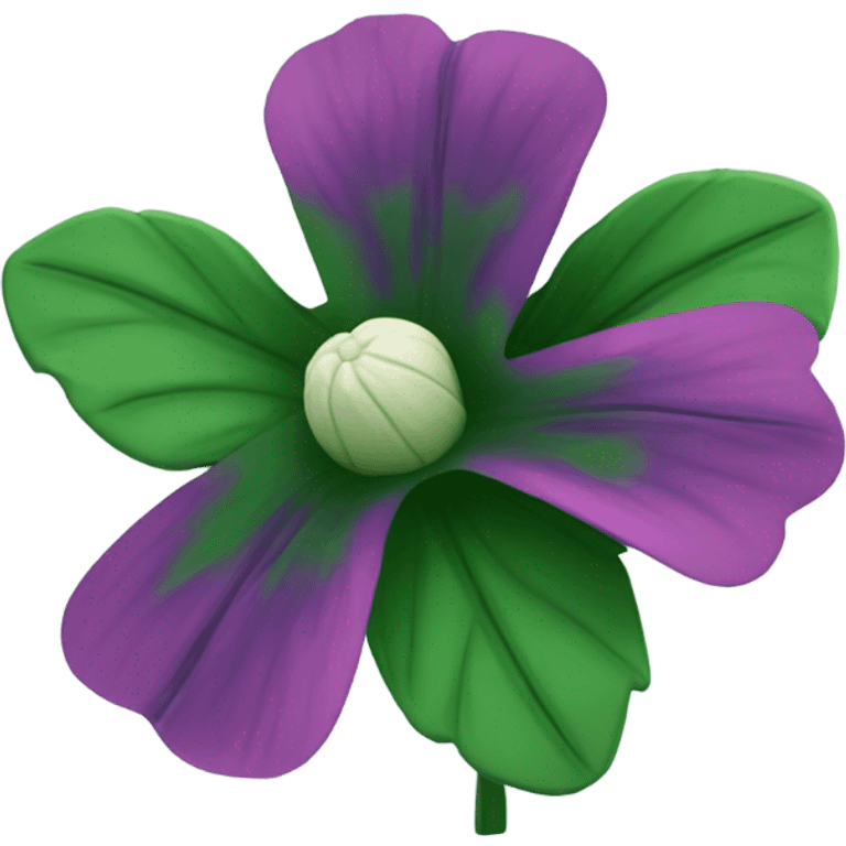 Dark Green coloured Mallow flower. emoji